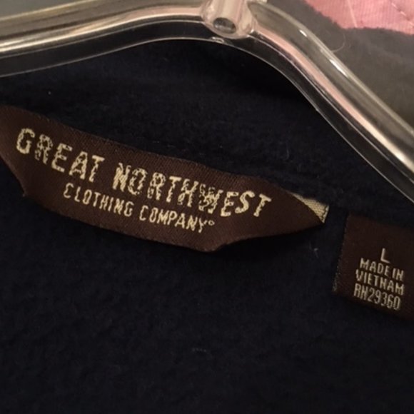 Great Northwest Fleece Jacket, 1/4 Zip, Dark Blue, Size Large, NWT - Picture 11 of 14